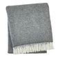 55" X 70" Dark Gray And White Cotton Blend Woven Herringbone Plush Throw Blanket with Fringe