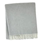 55" X 70" Light Gray And White Herringbone Cotton And Microfiber Woven Throw Blanket with Fringe
