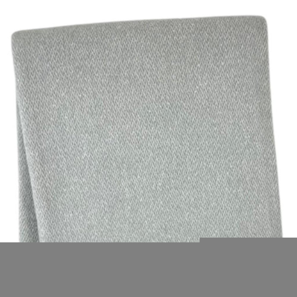 55" X 70" Light Gray And White Herringbone Cotton And Microfiber Woven Throw Blanket with Fringe