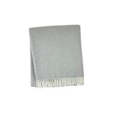 55" X 70" Light Gray And White Herringbone Cotton And Microfiber Woven Throw Blanket with Fringe