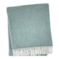 55" X 70" Sage And White Cotton Blend Woven Herringbone Plush Throw Blanket with Fringe