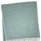 55" X 70" Sage And White Cotton Blend Woven Herringbone Plush Throw Blanket with Fringe