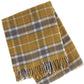 55" X 70" Gold And Brown Cotton Blend Woven Plaid Plush Throw Blanket with Fringe