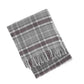 55" X 70" Light Gray And Brown Cotton Blend Woven Plaid Plush Throw Blanket with Fringe