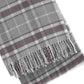 55" X 70" Light Gray And Brown Cotton Blend Woven Plaid Plush Throw Blanket with Fringe