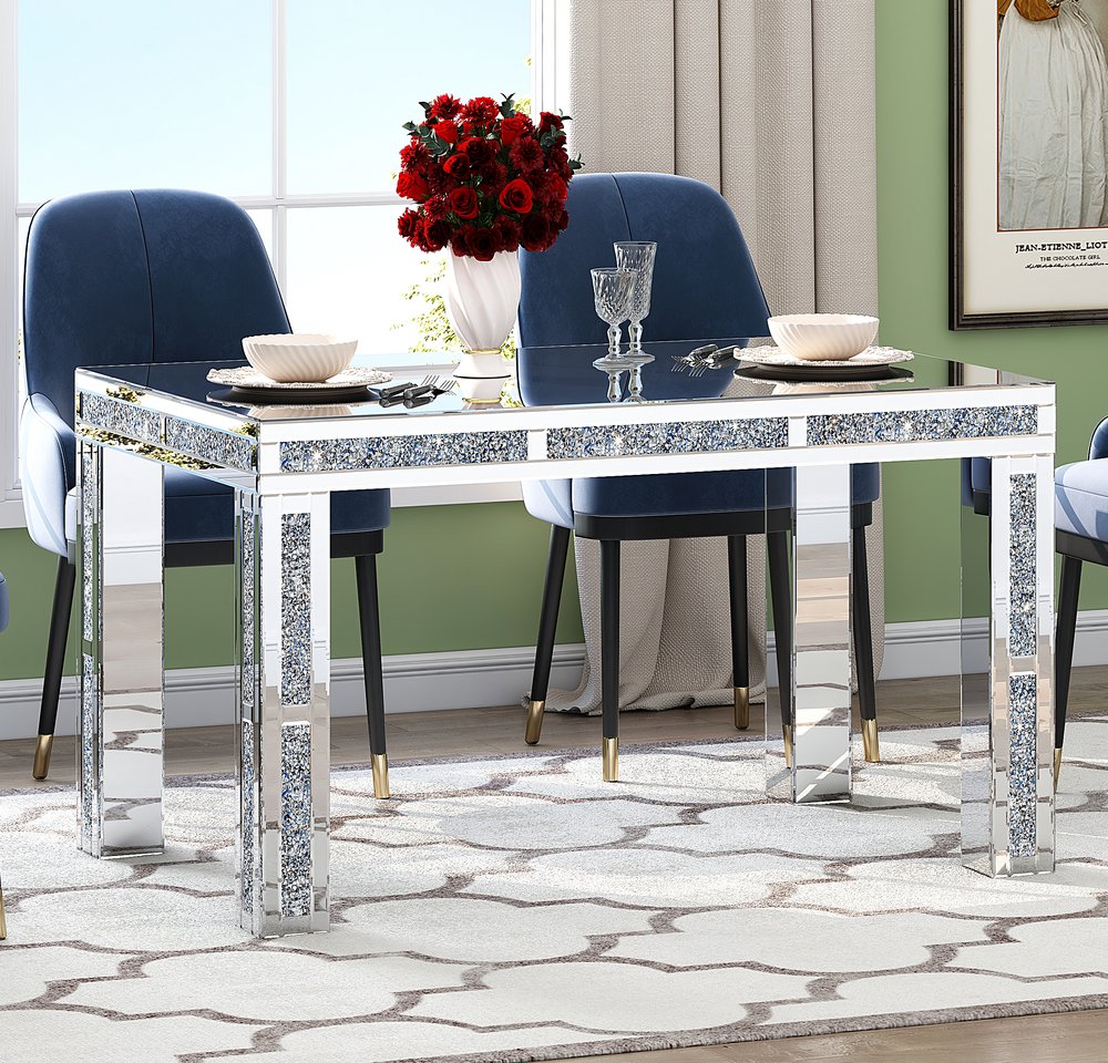 31" Silver Wood Dining Table