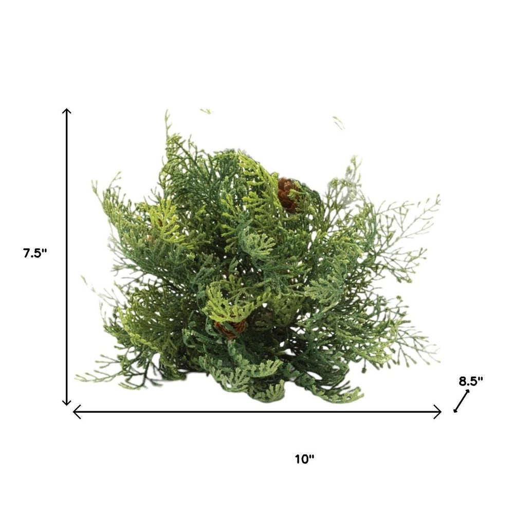 Set of Two 10" Brown And Green Artificial Cedar