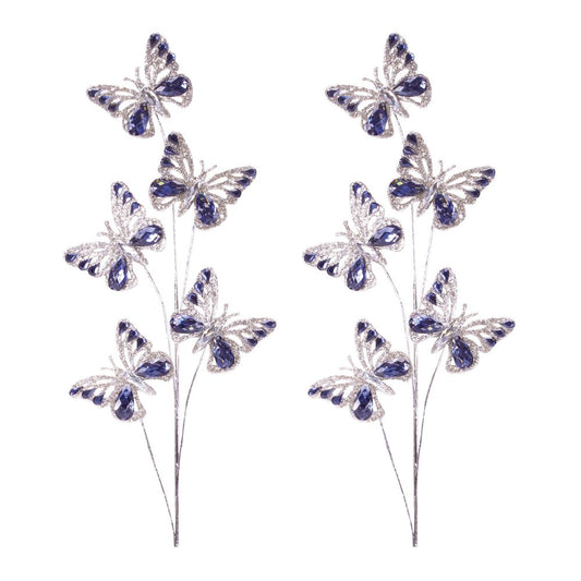 Set of Two 7" Blue Artificial