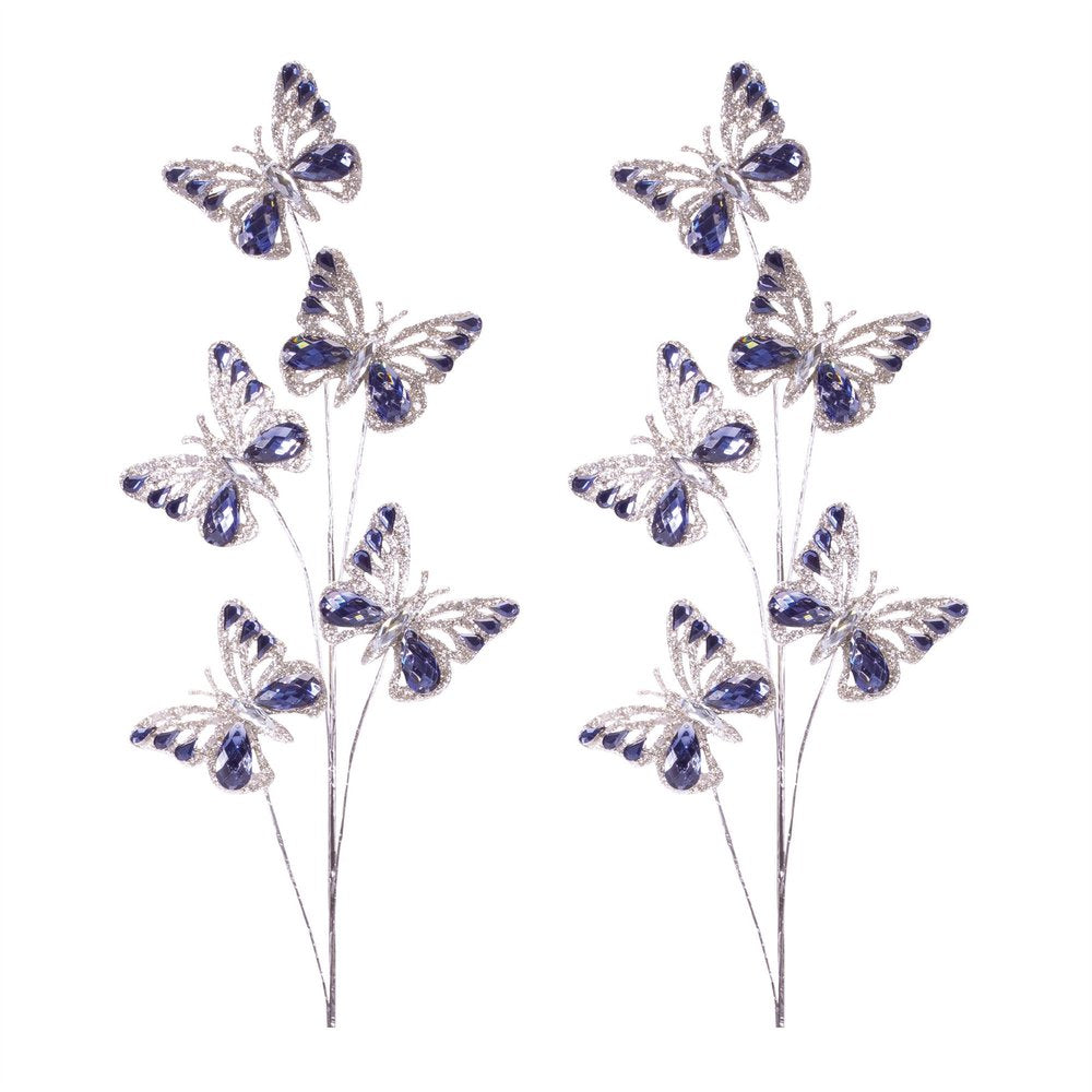 Set of Two 7" Blue Artificial