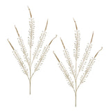 Set of Two Gold And Clear Faux Crystal Beaded Linear Fern Wreath Sprays