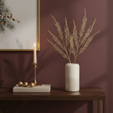 Set of Two Gold And Clear Faux Crystal Beaded Linear Fern Wreath Sprays