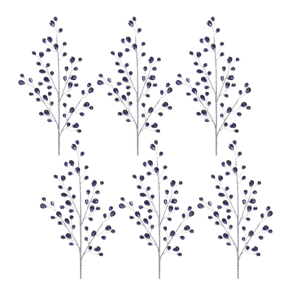 Set of Six 9" Blue Artificial