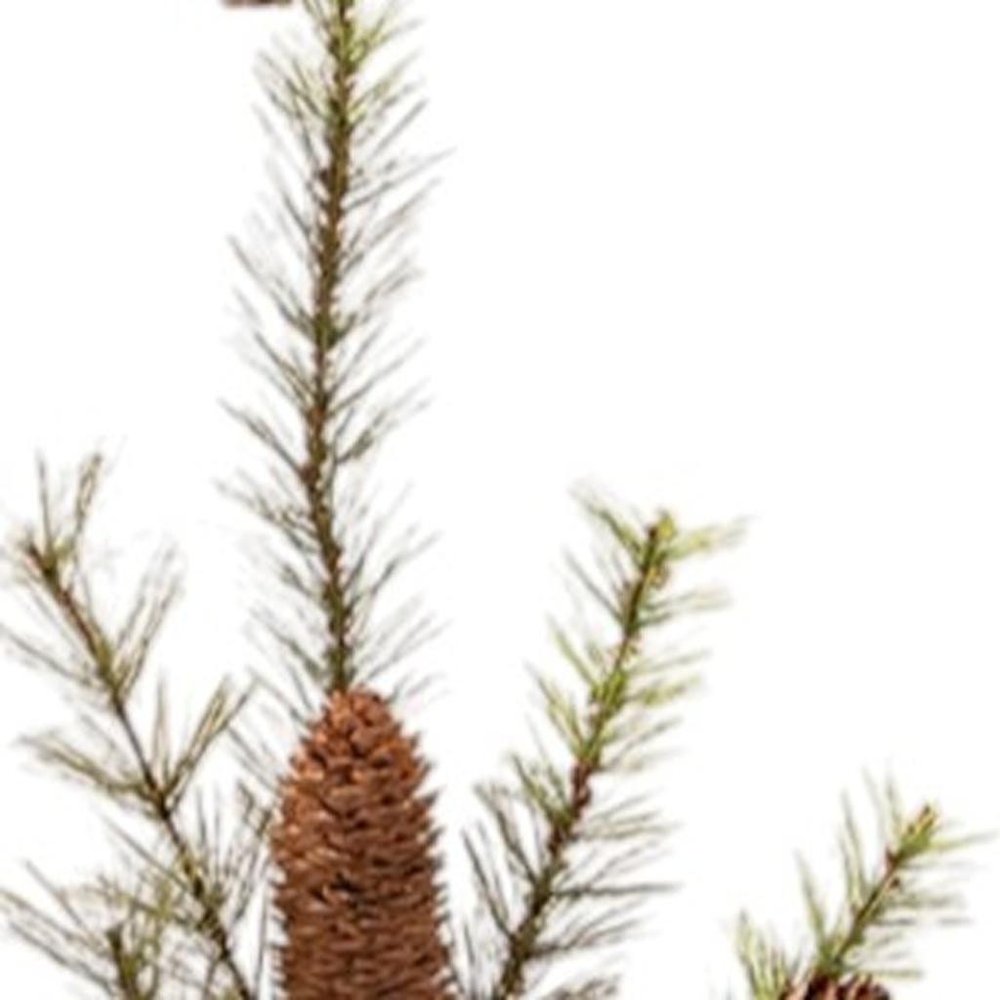 Set of Six 10" Green And Brown Artificial Pine