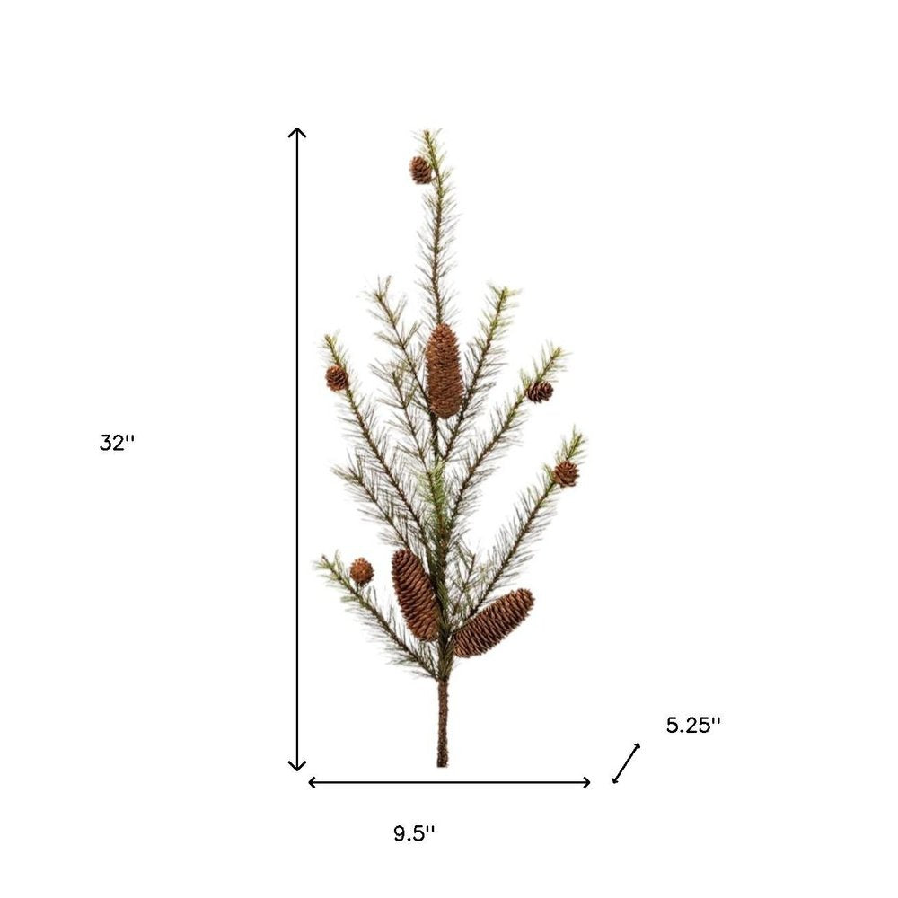 Set of Six 10" Green And Brown Artificial Pine