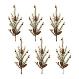 Set of Six 10" Green And Brown Artificial Pine