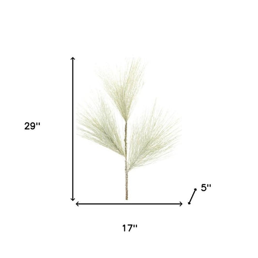 Set of Six 17" Green And White Artificial Pine