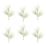 Set of Six 17" Green And White Artificial Pine