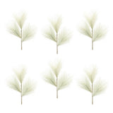 Set of Six 17" Green And White Artificial Pine