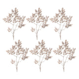 Set of Six 14" Silver And Champagne Artificial
