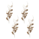 Set of Six 37" White And Gold Artificial Pine