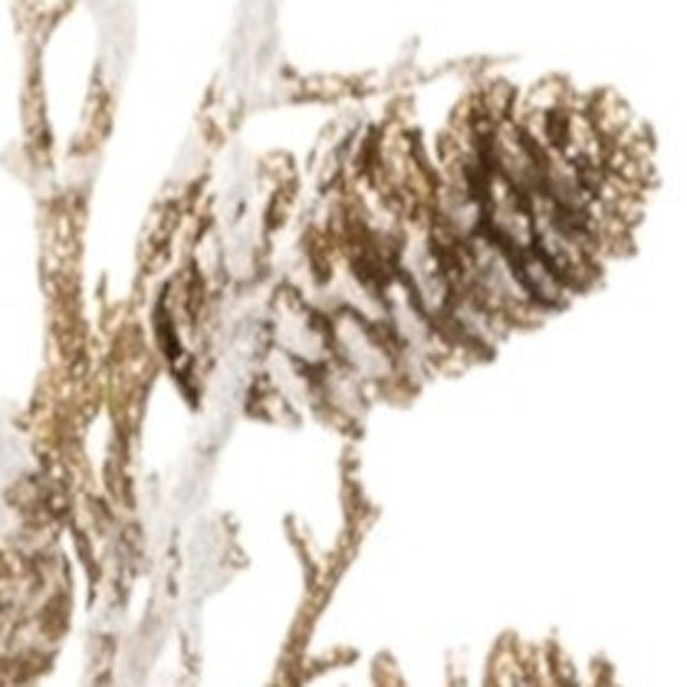 Set of Six 37" White And Gold Artificial Pine