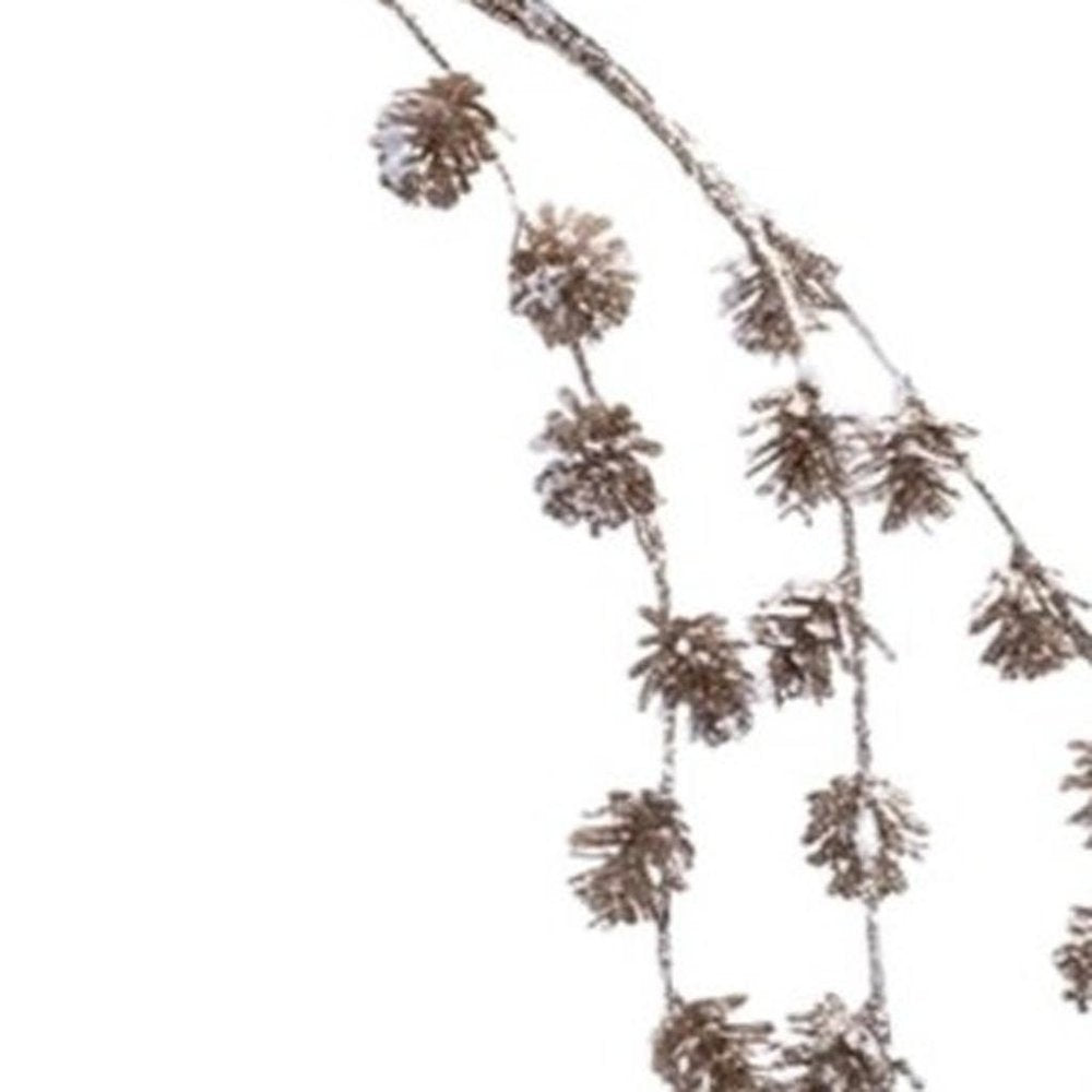 Set of Six 8" White And Gold Artificial Pine