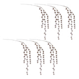 Set of Six 8" White And Gold Artificial Pine