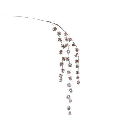 Set of Six 8" White And Gold Artificial Pine