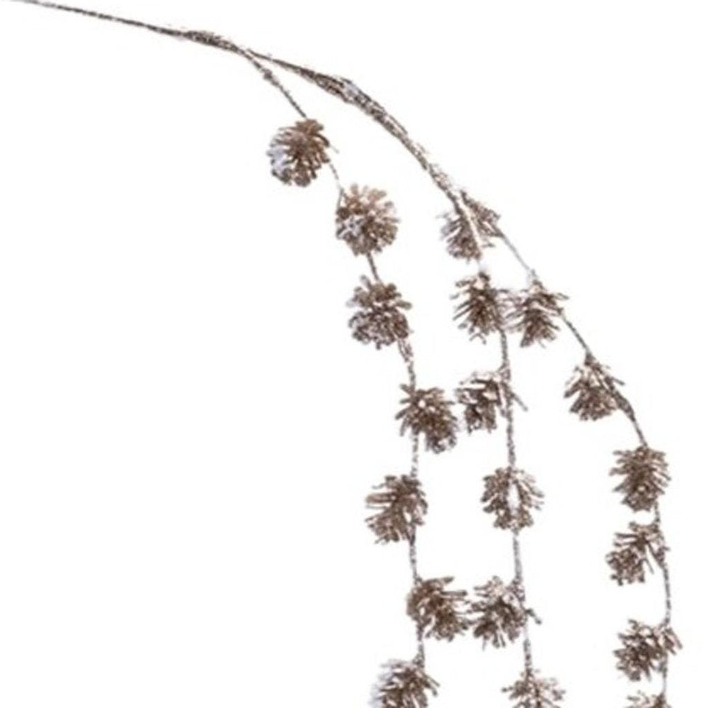 Set of Six 8" White And Gold Artificial Pine