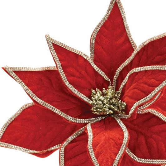 Set of Two 9" Red And Silver Artificial