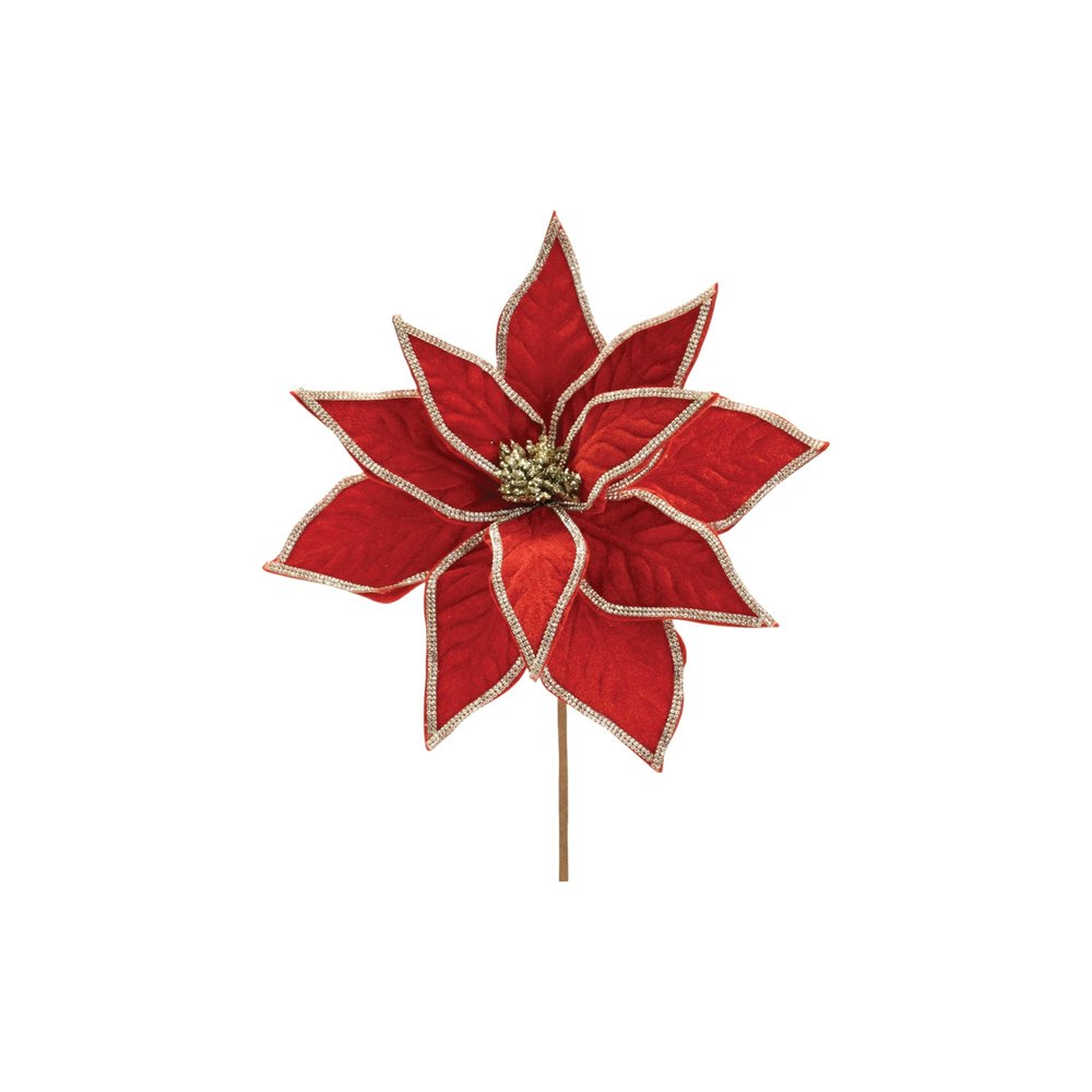 Set of Two 9" Red And Silver Artificial