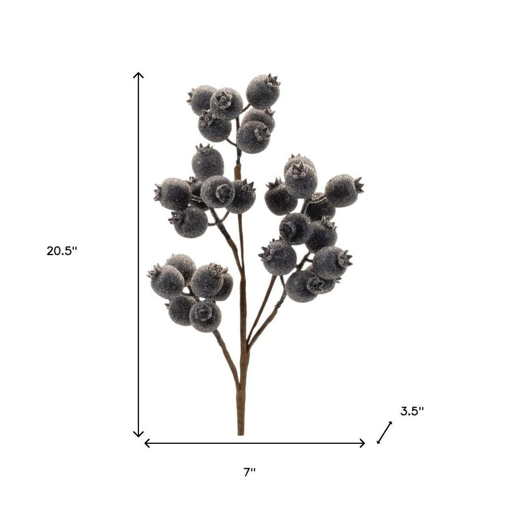 Set of Six 7" Navy Blue And Brown Artificial