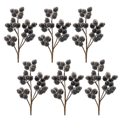 Set of Six 7" Navy Blue And Brown Artificial