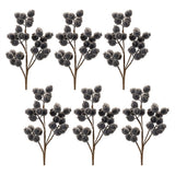 Set of Six 7" Navy Blue And Brown Artificial