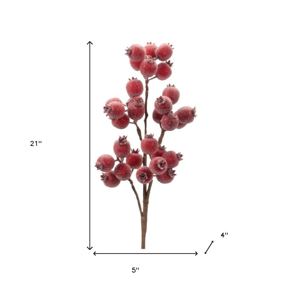 Set of Six 5" Red And Brown Artificial