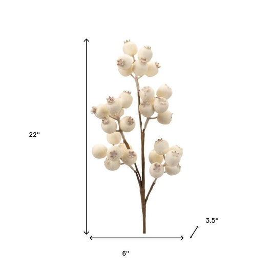 Set of Six 6" Ivory And Brown Artificial
