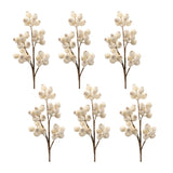 Set of Six 6" Ivory And Brown Artificial