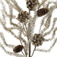 Set of Six 12" Silver And Brown Artificial Pine