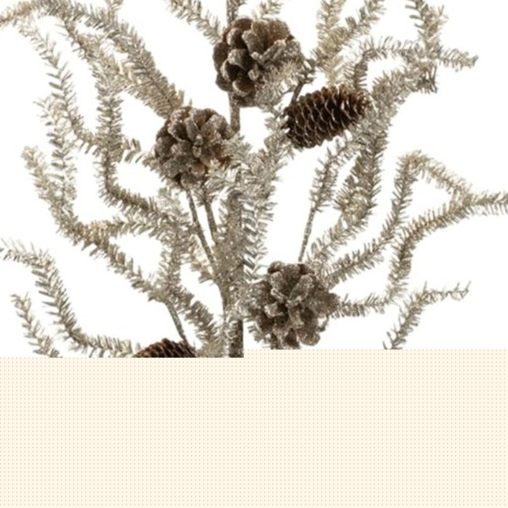 Set of Six 12" Silver And Brown Artificial Pine