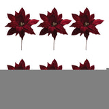 Set of Six 17" Red And Gold Artificial