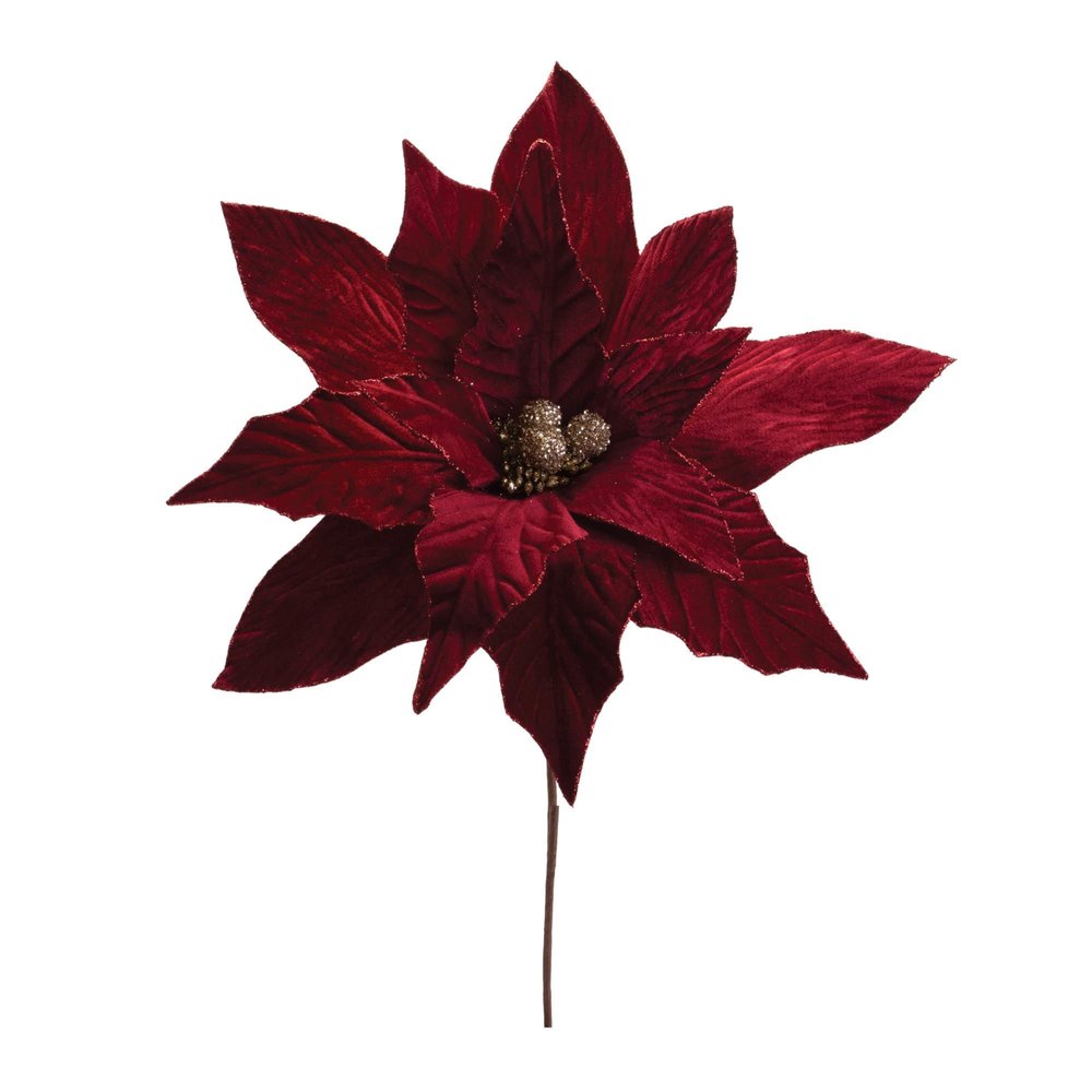 Set of Six 17" Red And Gold Artificial