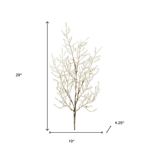 Set of Six 10" Silver And Champagne Artificial Pine