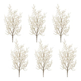 Set of Six 10" Silver And Champagne Artificial Pine