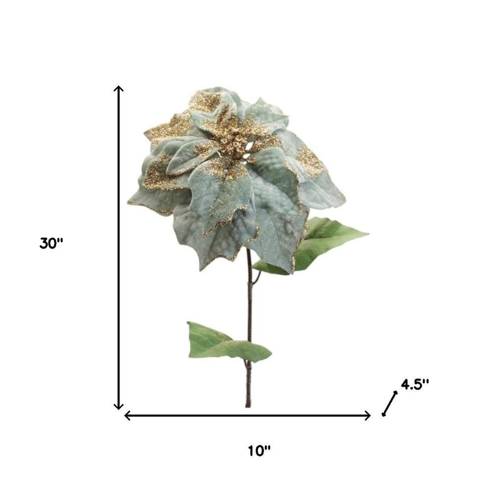 Set of Six 10" Green And Gold Artificial