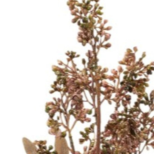 Set of Six 8" Mauve Brown And Yellow Artificial