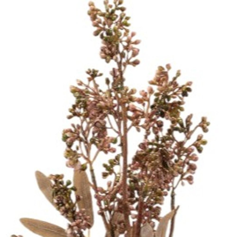 Set of Six 8" Mauve Brown And Yellow Artificial
