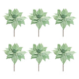 Set of Six 13" Mint Green And Brown Artificial