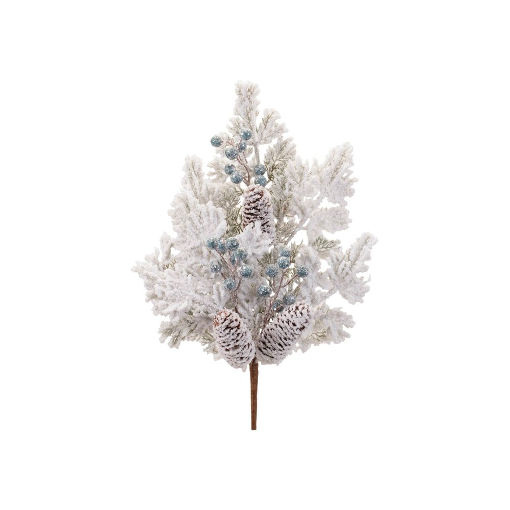 Set of Six 10" White Green And Brown Artificial Pine