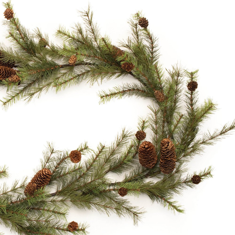 8" Green And Brown Artificial Pine