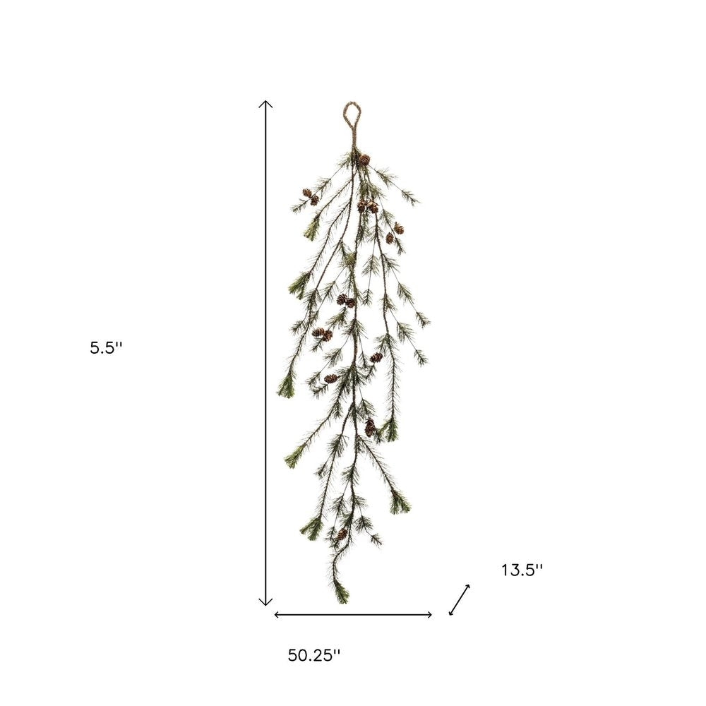 Set of Two 50" Green And Brown Artificial Pine